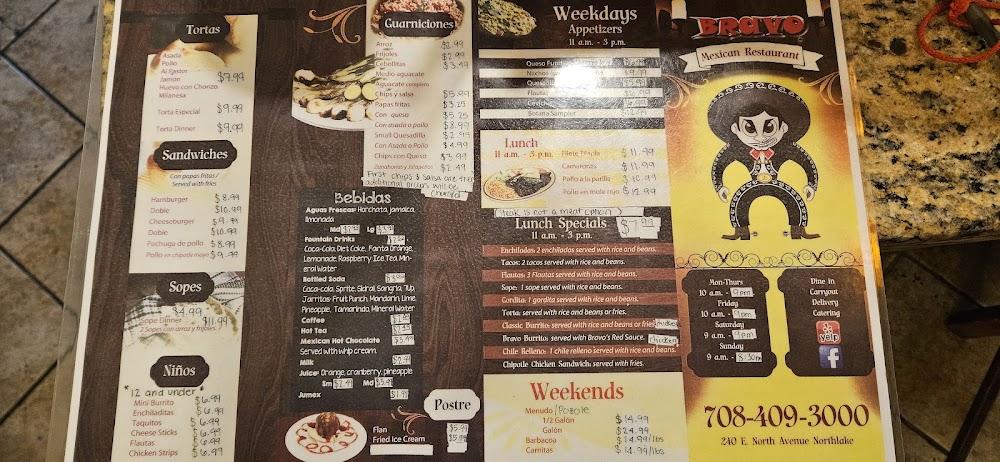 Bravo Mexican Restaurant Menu image 3